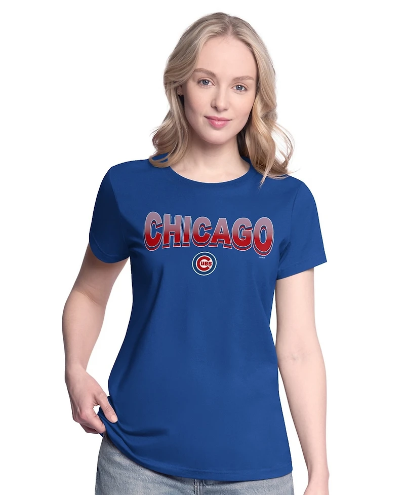 G-iii 4Her by Carl Banks Women's Royal/Bright Heather Ceramic Chicago Cubs T-Shirt and Hoodie Combo Pack