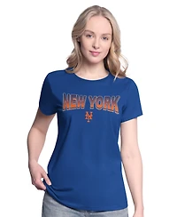 G-iii 4Her by Carl Banks Women's Royal/Bright Heather Ceramic New York Mets T-Shirt and Hoodie Combo Pack