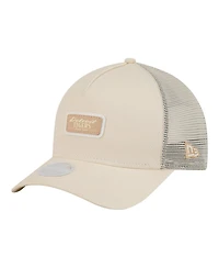New Era Women's Light Beige Detroit Tigers Tonal Patch 9FORTY M-Crown A-Frame Trucker Adjustable Hat
