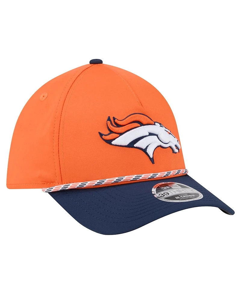 New Era Men's Orange/Navy Denver Broncos Rope M-Crown A-Frame 39THIRTY Flex Hat