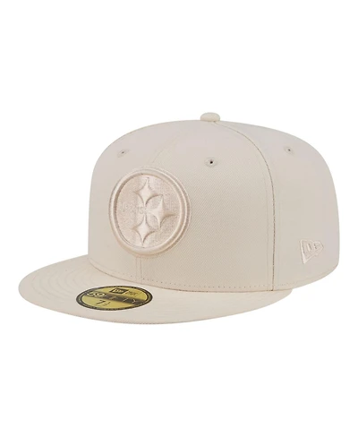 New Era Men's Cream Pittsburgh Steelers Color Pack 59FIFTY Fitted Hat