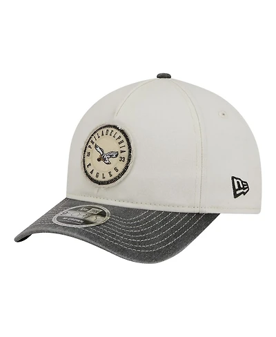 New Era Men's White/Black Philadelphia Eagles 9FORTY Felt A-Frame Adjustable Hat
