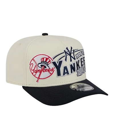 New Era Men's Cream/Navy New York Yankees Classic A-Frame 9FIFTY Snapback Hat