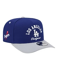 New Era Men's Royal/Gray Los Angeles Dodgers Arched A-Frame 9FIFTY Adjustable Hat
