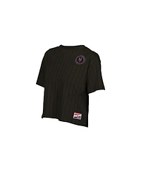 New Era Women's Charcoal New York Mets City Connect Throwback Meshback Pinstripe Boxy T-Shirt