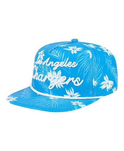 New Era Men's Powder Blue Los Angeles Chargers Palm Print A-Frame 9FIFTY Snapback Hat
