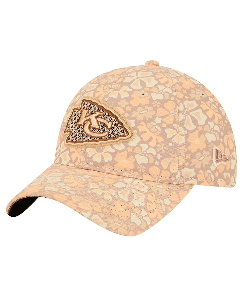 New Era Women's Tan Kansas City Chiefs Floral 9TWENTY Adjustable Hat