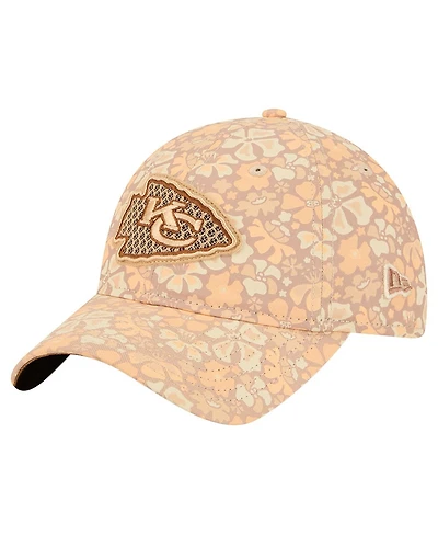 New Era Women's Tan Kansas City Chiefs Floral 9TWENTY Adjustable Hat
