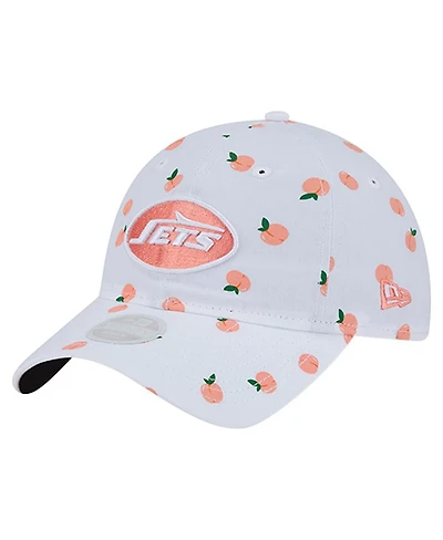 New Era Women's White New York Jets Fruit Pattern 9TWENTY Adjustable Hat