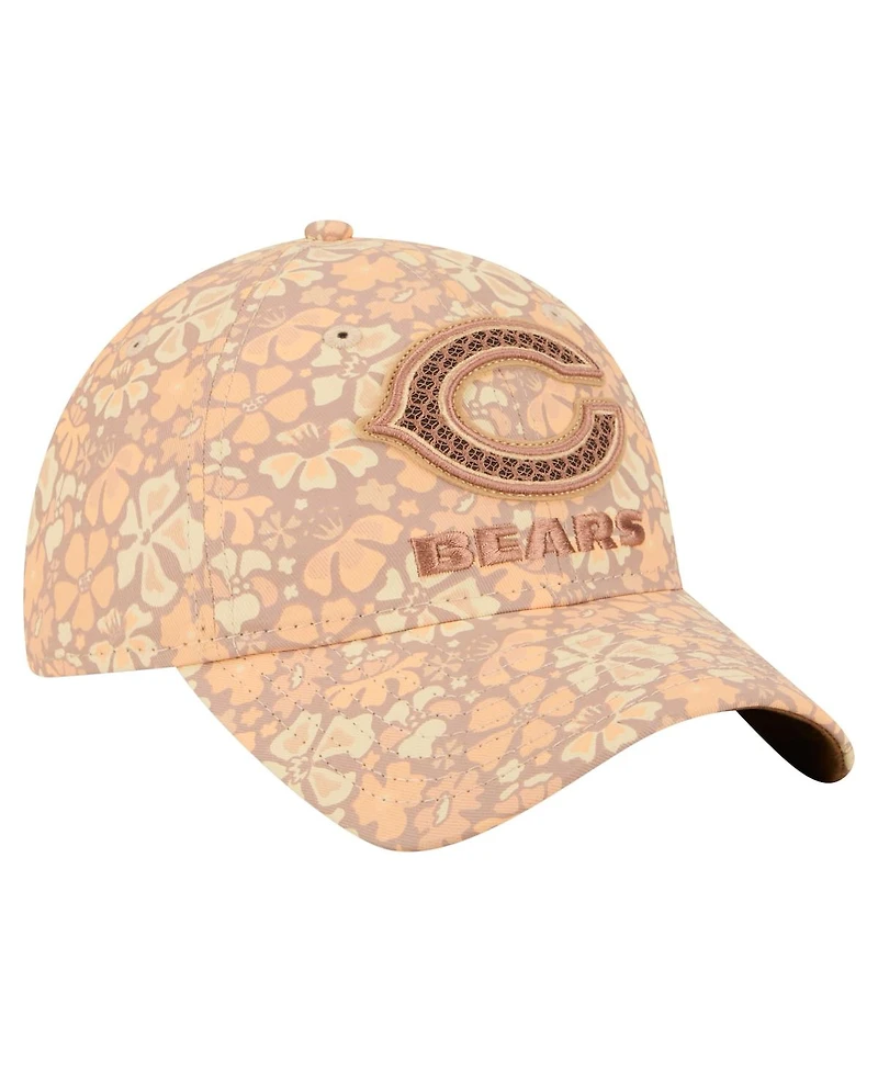 New Era Women's Tan Chicago Bears Floral 9TWENTY Adjustable Hat