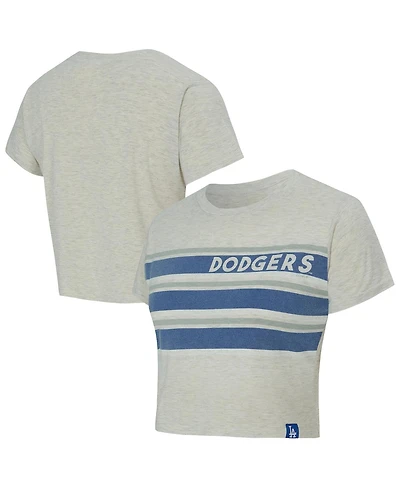 Concepts Sport Women's Cream Los Angeles Dodgers Birch Cropped T-Shirt