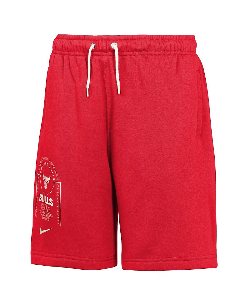 Nike Big Boys and Girls Red Chicago Bulls Courtside Club Fleece Shorts