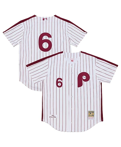Mitchell & Ness Men's Jimmy Rollins White Philadelphia Phillies 2003 Cooperstown Collection Authentic Jersey