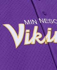Mitchell & Ness Men's Purple Minnesota Vikings Head Coach Mesh Full-Button Fashion Jersey