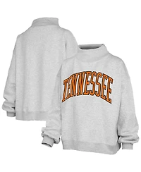 Pressbox Women's Heather Gray Tennessee Volunteers Oversized Nelson Mock Neck Sweatshirt