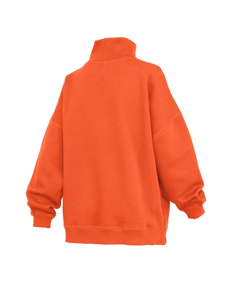 Pressbox Women's Orange Clemson Tigers Oversized Mock Neck Sweatshirt