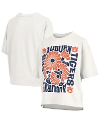 Pressbox Women's White Auburn Tigers Elena Oversized Slub T-Shirt