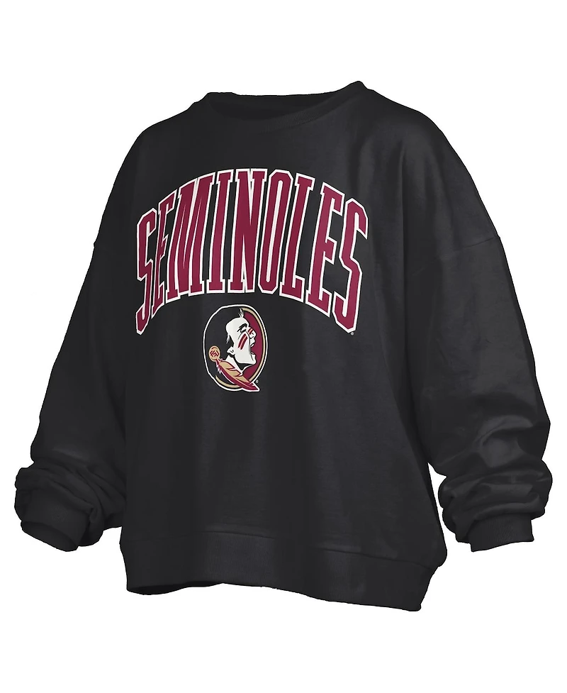 Pressbox Women's Black Florida State Seminoles Janise Fleece Sweatshirt