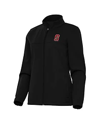 Antigua Women's Black Stanford Cardinal Links 2 Golf Full-Zip Jacket