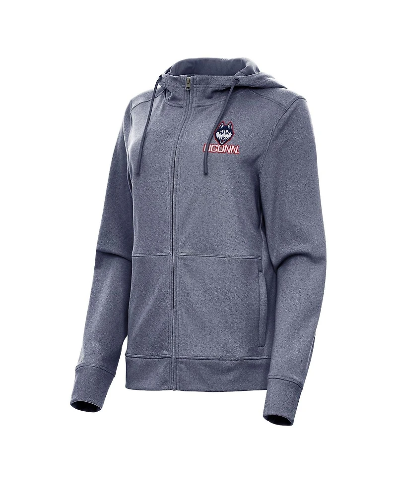 Antigua Women's Heather Navy UConn Huskies Seeker Full-Zip Hoodie