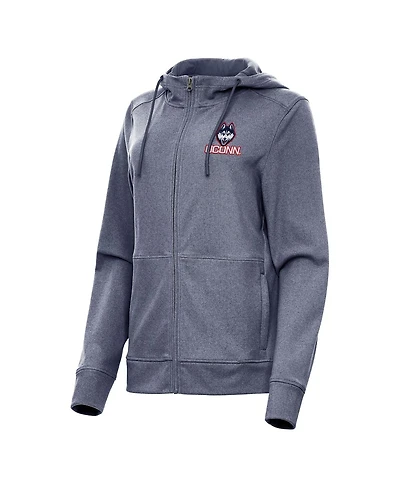 Antigua Women's Heather Navy UConn Huskies Seeker Full-Zip Hoodie