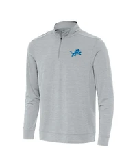 Antigua Men's Heather Gray Detroit Lions Bright Quarter-Zip Top