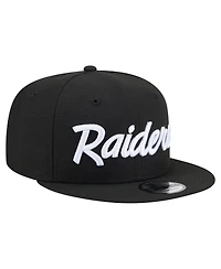 New Era Men's Black Las Vegas Raiders Core Team Script 9FIFTY Snapback Hat