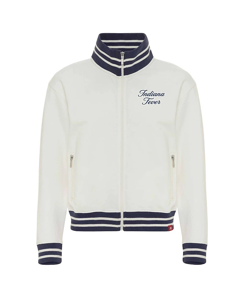 Sportiqe Women's Cream Indiana Fever Athletic Club Collection Sutton French Terry Full-Zip Jacket