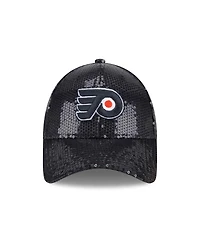 New Era Women's Black Philadelphia Flyers Sequin 9FORTY Adjustable Hat