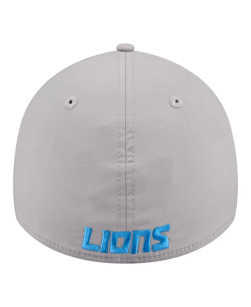 New Era Men's Gray Detroit Lions Perforated 39THIRTY Flex Hat