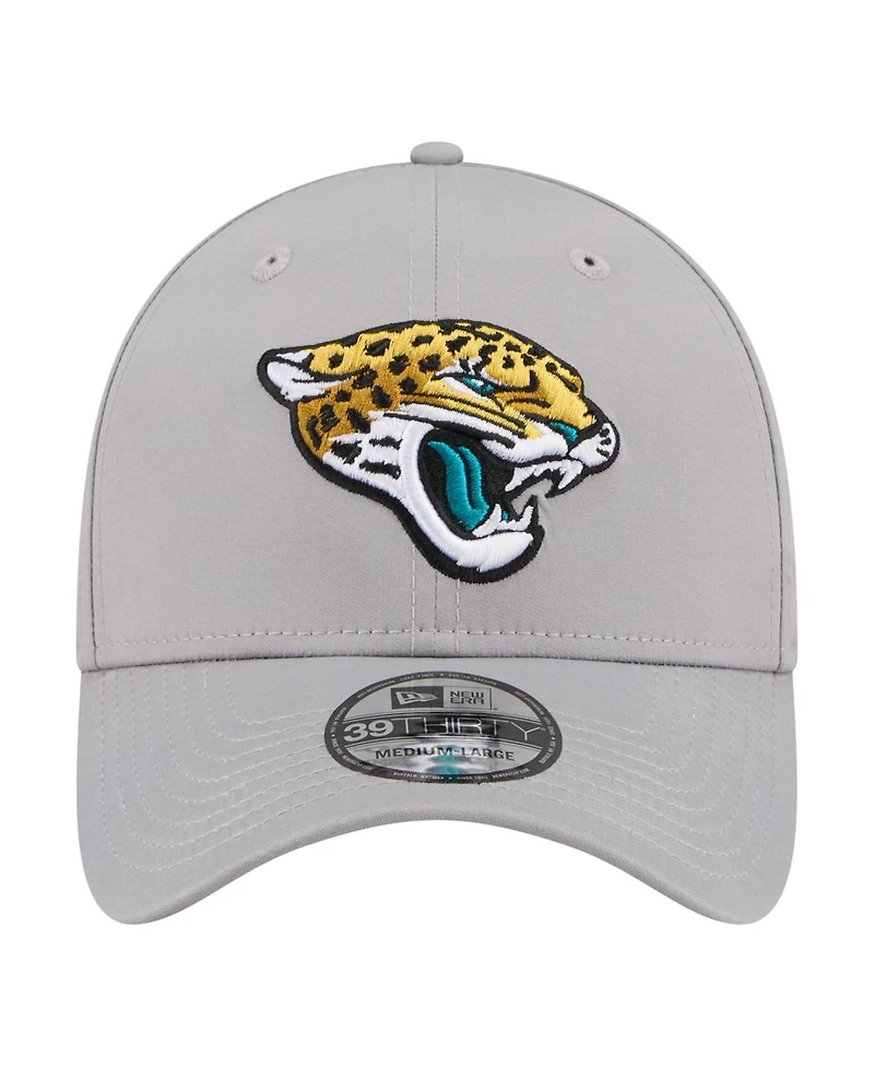 New Era Men's Gray Jacksonville Jaguars Perforated 39THIRTY Flex Hat