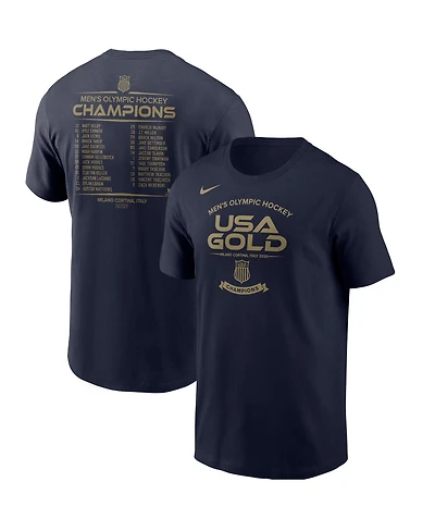 Nike Men's Navy Usa Hockey 2026 Winter Gold Medal Roster T-Shirt