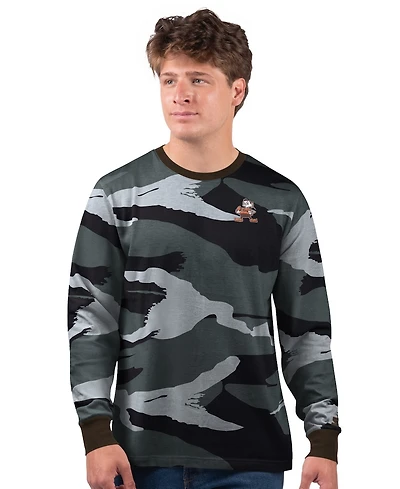 Starter Men's Gray Cleveland Browns Thursday Night Gridiron Logo Long Sleeve T-Shirt