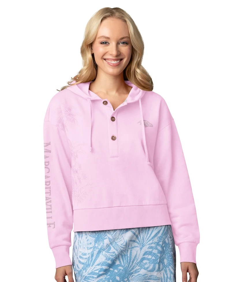 Margaritaville Women's Pink Baltimore Ravens Island Dream Solid Pullover Hoodie