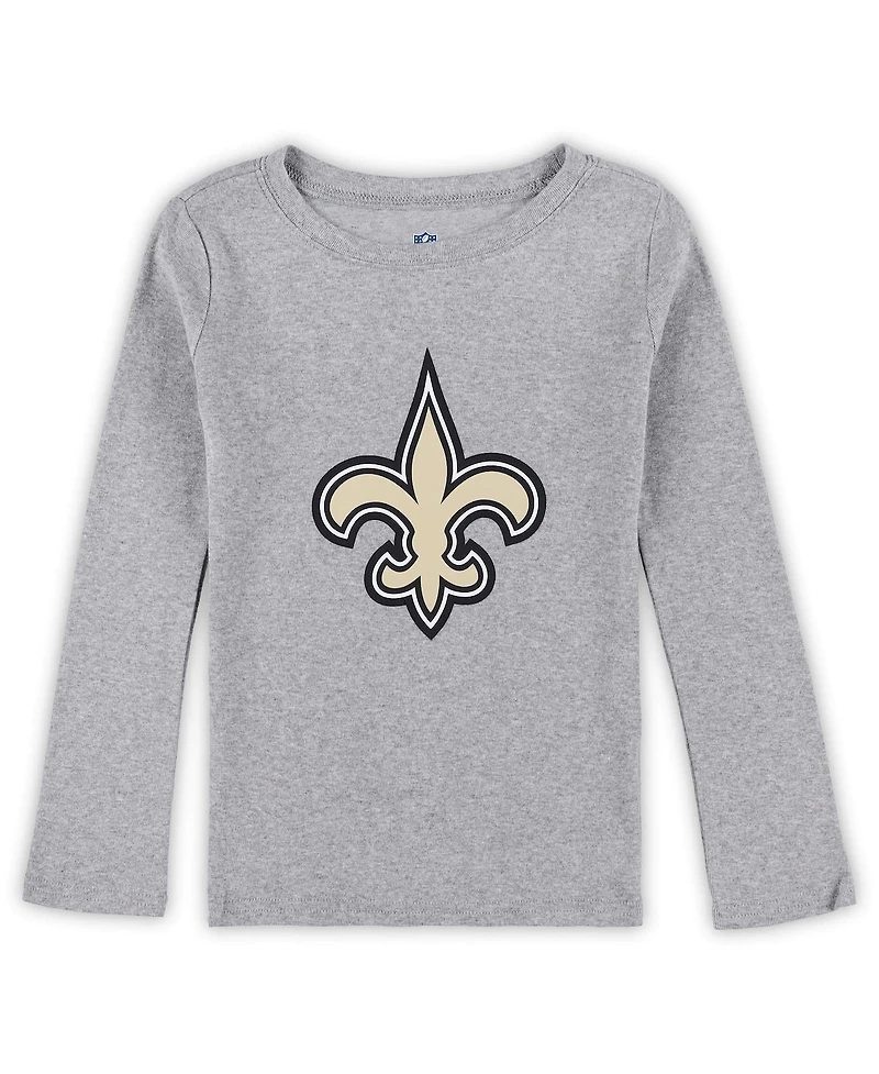 Outerstuff Preschool Heather Gray New Orleans Saints Long Sleeve T-Shirt and Pants Sleep Set