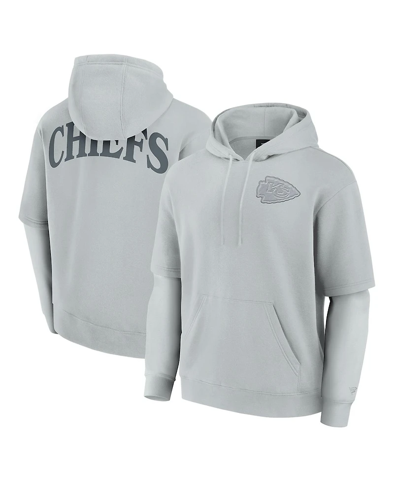 Fanatics Men's and Women's Gray Kansas City Chiefs Elements Sleek Pullover Hoodie