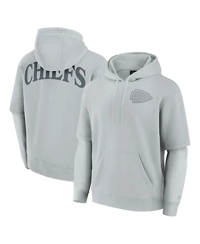 Fanatics Men's and Women's Gray Kansas City Chiefs Elements Sleek Pullover Hoodie