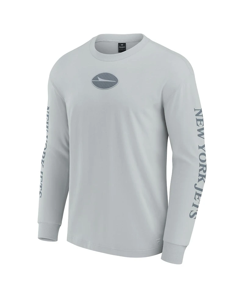 Fanatics Men's and Women's Gray New York Jets Elements Strive Long Sleeve T-Shirt