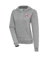 Antigua Women's Heather Gray New York Yankees Cooperstown Victory Pullover Hoodie
