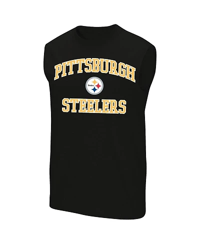 Fanatics Men's Black Pittsburgh Steelers Big Tall Hart Soul Muscle Tank Top