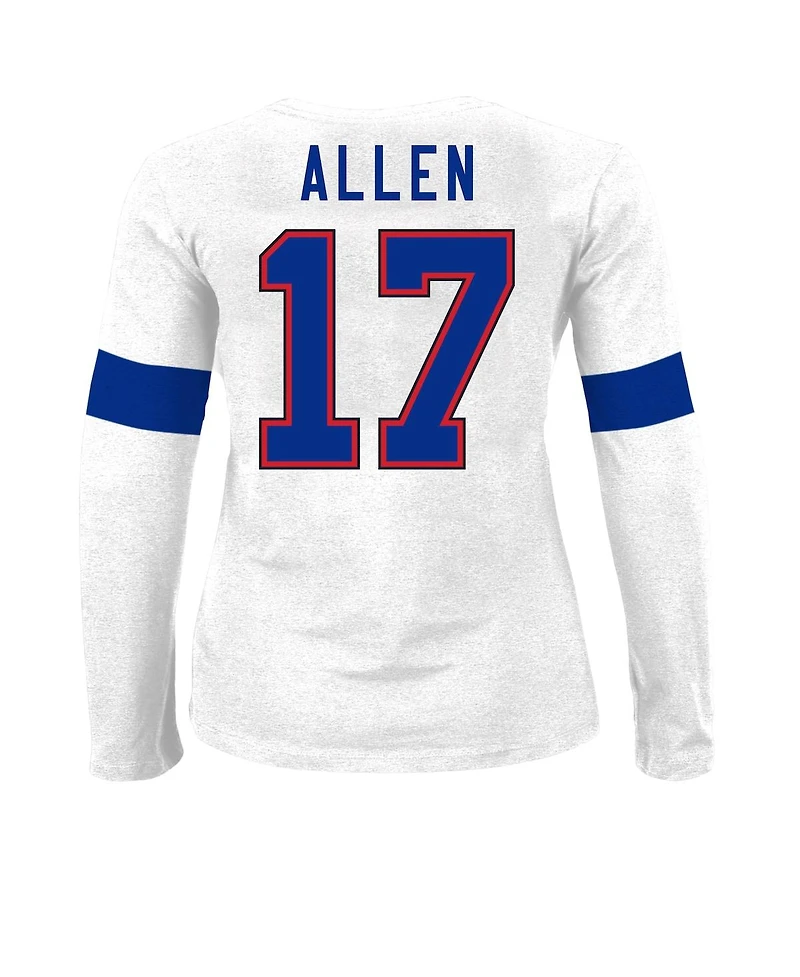 Fanatics Women's Josh Allen Ash Buffalo Bills Plus Name Number T-Shirt