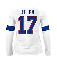 Fanatics Women's Josh Allen Ash Buffalo Bills Plus Name Number T-Shirt