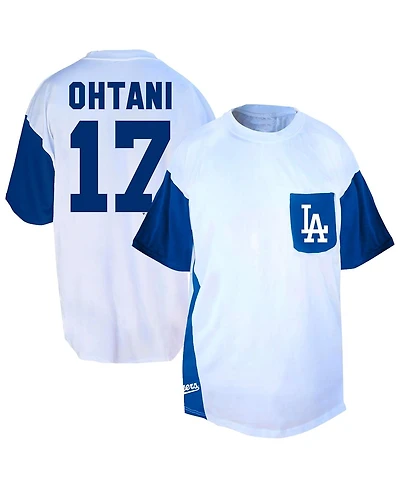 Fanatics Men's Shohei Ohtani White/Royal Los Angeles Dodgers Big Tall Player Name Number T-Shirt