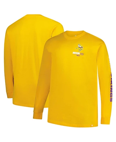 Fanatics Men's Gold Minnesota Vikings Big Tall Clock Management Legacy Long Sleeve T-Shirt