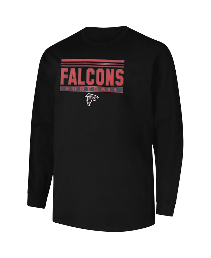 Fanatics Men's Black Atlanta Falcons Big Tall Pop Long Sleeve T-Shirt