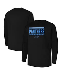 Fanatics Men's Black Carolina Panthers Big Tall Pop Long Sleeve T-Shirt
