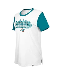New Era Women's White/Aqua Miami Dolphins 3rd Down T-Shirt