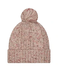 New Era Women's Stone Miami Dolphins Trendy Tone Cuffed with Pom Knit Hat
