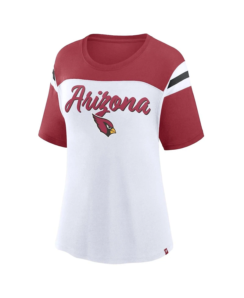 Fanatics Women's White/Cardinal Arizona Cardinals Cheer Chant Fashion Crop Top