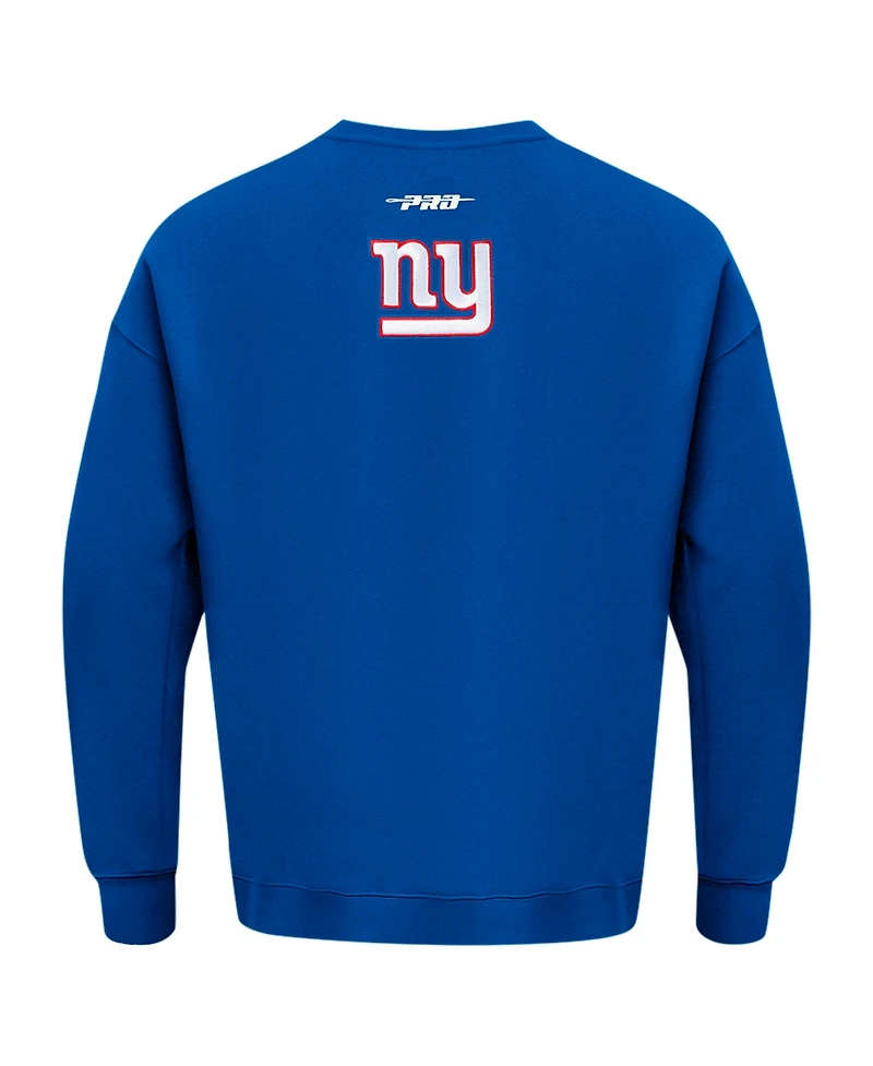 Pro Standard Men's Royal New York Giants Turn It Up Drop Shoulder Pullover Sweatshirt